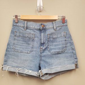 Madewell High-Rise Denim Shorts Patch Pockets  26
